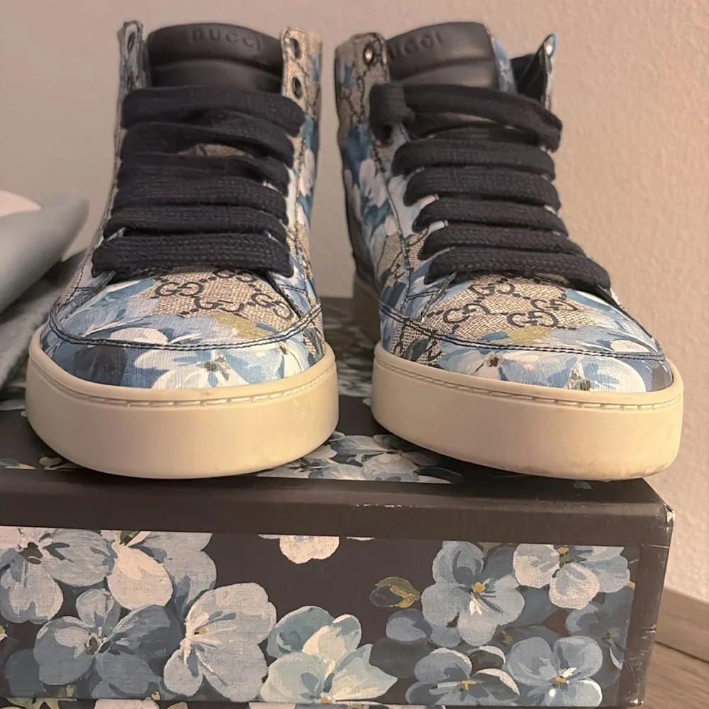 EUC [Gucci] Authenticated Bloom GG Floral High Top Sneakers Men’s US 8.5 w/ Box - Picture 8 of 16